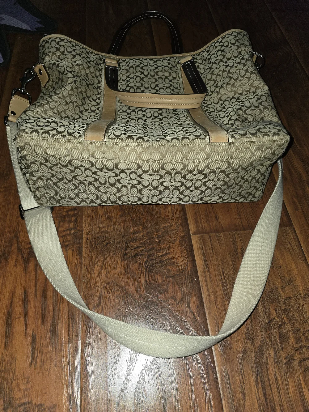 Coach Signature Jacquard Canvas Tote in Khaki